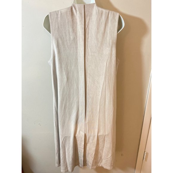 JOAN VASS Light Grey Sleeveless Long Cardigan - Women's Size Small - Picture 3 of 6